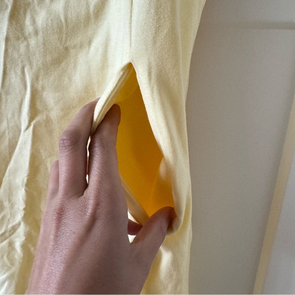 Athleta Yellow Crochet & Stretch Cotton Tank Dress size Large - Picture 5 of 8